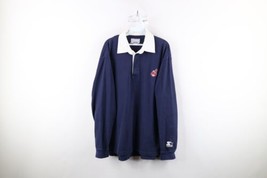 Vintage 90s Starter Mens Medium Chief Wahoo Cleveland Indians Rugby Polo Shirt - £39.52 GBP