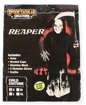 Grim Reaper Costume Mask and Staff New Size Boys Small 5-7 Glows In The Dark - £14.51 GBP