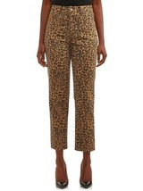 Leopard Print High Rise Straight Leg Ankle Denim Pants Stretch Crop Size 20 NEW - £6.83 GBP