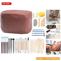 Natural Air-Dry Clay &amp; Complete 40-Piece Pottery Tool Set for All Levels - $102.91
