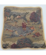 VTG Fishing Fisherman Forest Tapestry Pillow soft thick backing 15&quot;x15&quot; ... - $354.42 MXN