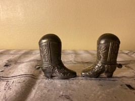Vintage cowboy boots salt and pepper shakers Cheyenne Wyoming made in Ja... - $15.00