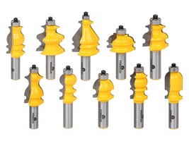 Yonico 16101 10 Bit 1/2-Inch Shank Architectural Molding Router Bit Set. - £127.85 GBP