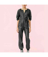 Black Women Halloween Jumpsuit 100% Real Lambskin Leather Stylish Party ... - £195.75 GBP+