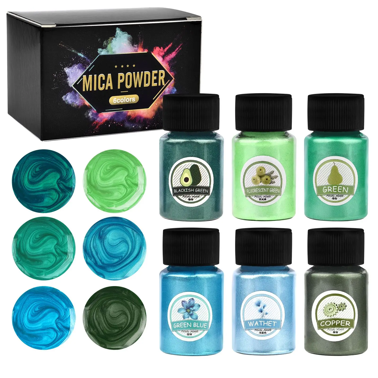 4/6bottle/Box 10g Resin Pigment Filler Pearlescent Powder -SetA03 (6 Bot... - $197.63 MXN