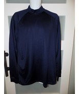 Greg Norman Play Dry Blue Mock Neck LS Moisture Wicking Shirt Size L Men&#39;s - $23.75