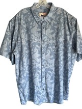 Huk Fishing Shirt Mens 3XL Short Sleeve Button Down w Pocket Blue Camo F... - $33.89 CAD
