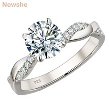 He 925 sterling silver engagement rings for women 1 25ct round cut aaaaa cz torsion arm thumb200