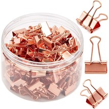 100 Pack Small Binder Clips 3/4 Inch, Rose Gold Paper Clamp For Office S... - £18.96 GBP