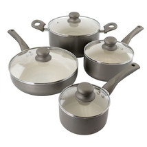 Oster Newcrest 8 pc Ceramic Nonstick Aluminum Cookware Set w Soft Grip H... - $82.25