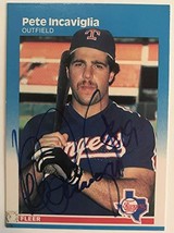 Pete Incaviglia Signed Autographed 1987 Fleer Baseball Card - Texas Rangers - £4.69 GBP