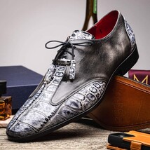 Anzio Genuine Alligator & Calfskin Dress Derby's Shoes Newspaper image 10