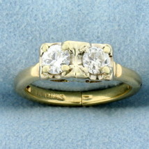 Vintage Two Stone Old European Cut Diamond Friendship Ring with Expandable Shank - £696.22 GBP