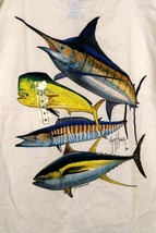 GUY HARVEY FOURSOME FISH SHORT SLEEVE T-SHIRT COLOR WHITE SIZE S - £12.50 GBP