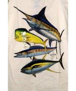 GUY HARVEY FOURSOME FISH SHORT SLEEVE T-SHIRT COLOR WHITE SIZE S - €13,70 EUR