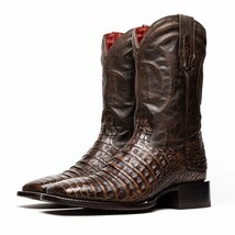 TUCSON Genuine Caiman Belly Skin Cowboy Boot from the Western CollectionAged Bro image 3