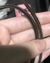 2 Top Grain Brown LEATHER LACES for 5-6 Eyelets 50&quot; x1/8&quot; Square boot sh... - $24.33