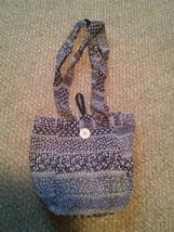 015 Cute Small Blue Handbag Purse Tote Floral Design. - $6.90