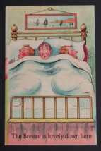 The Breeze is Lovely Down Here Men in Bed Humor Comic Funny UNP Postcard c1910s - $12.99