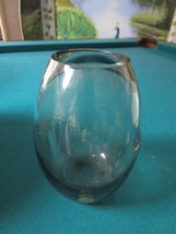 Kastrup Holmegaard Denmark Crystal Bulb Smoke Glass Vase Signed Midcentury - £158.27 GBP