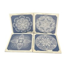 4 Besheer Art Tiles Heirloom Lace Design 6&quot; Square Trivet Wall Art Hotplate - $24.74