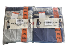 2 Sets Lucky Brand Pajama 3 Pc each Tanks Shorts Plus Size XXL Blue Gray... - £26.71 GBP