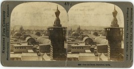 c1900&#39;s Keystone Real Photo Stereoview Card Over the Roofs, Damasous, Syria - $9.49