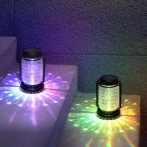 2Pcs Solar Lantern Waterproof Rgb Color Mason Jar Hanging Lights For Garden Yard - £34.36 GBP