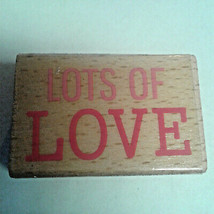 Lots Of Love Rubber Stamp Wood Mount - £2.40 GBP