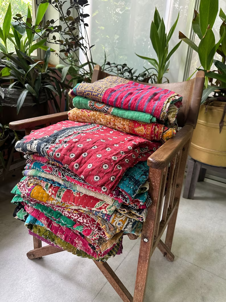 Wholesale lot of Bedding Bed cover Indian kantha quilt hand stitch boho blanket