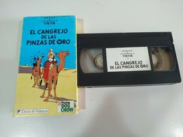 Tintin El Granchio Delle Chele D&#39;Oro - VHS Cinta Tape Spagnolo - 3T - $25.34