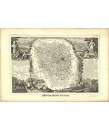 VICTOR LEVASSEUR Department of Seine and Oise 14&quot; x 21&quot; Lithograph 1846 ... - $1,021.67 MXN
