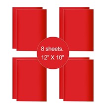 8 Sheets 12&quot;x10&quot; Red HTV Paper Iron On Heat Transfer Vinyl for T-Shirts ... - $10.69