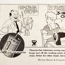 1934 3 In 1 Oil Sewing Machine Advertisement Comic Industrial Ephemera - $19.99