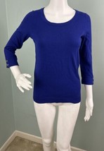 Banana Republic Purplish Blue 3/4 Sleeve Lightweight Sweater Sz Small - £13.41 GBP