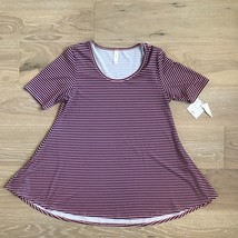 LuLaRoe Pink Purple Striped Perfect T Small - $9.74