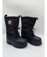 NWOB Sorel Youth Glacier XT Extreme Weather Boot ,Black/Red Quartz Size 4 - £33.50 GBP