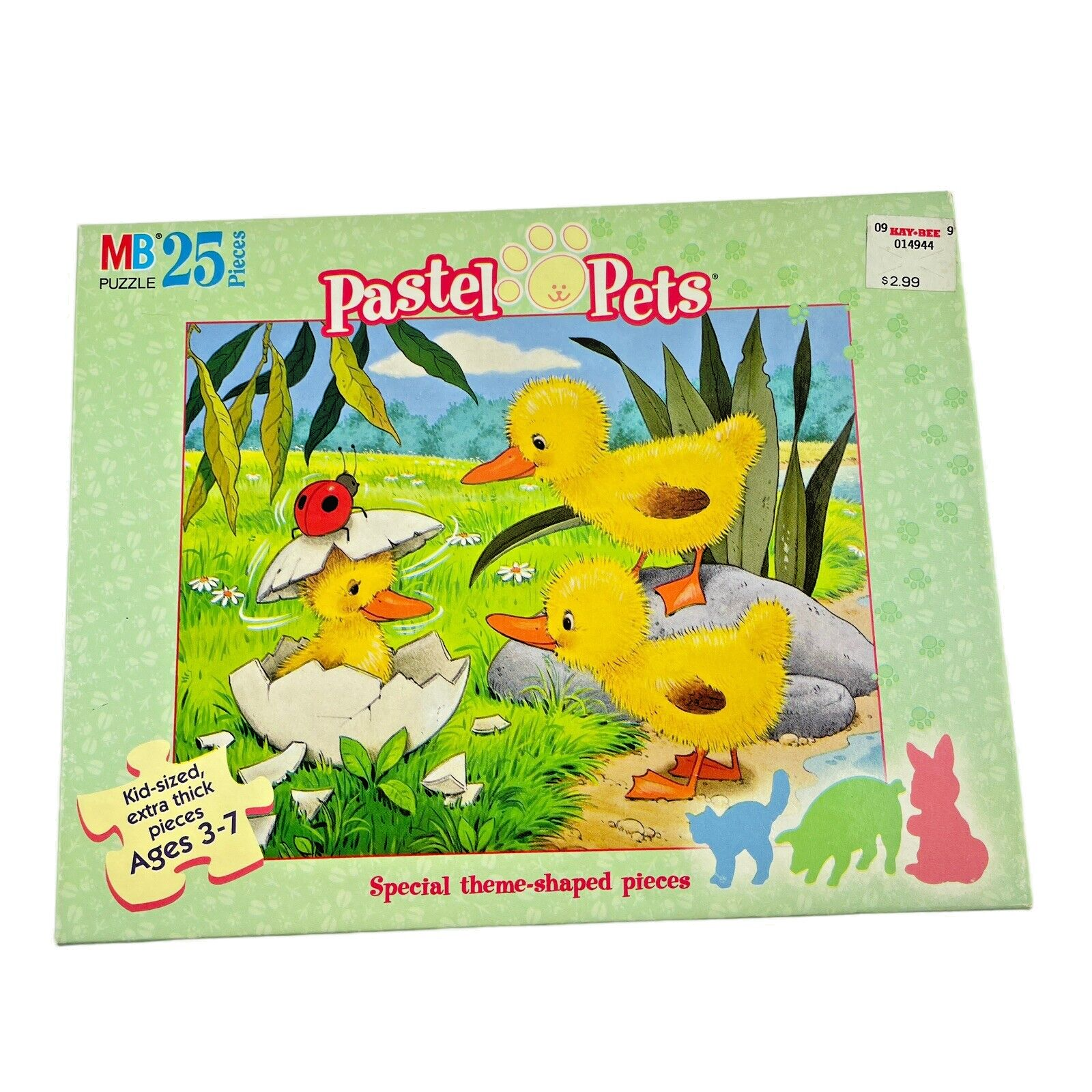 Vintage Milton Bradley Puzzle Pastel Pets 25 Pieces Ages 3+ Duck Babies Hatching - $24.09