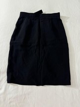 Carlisle RN#69161 Women's 100% Wool Rear Zip Pencil Black Skirt Size 2 Waist 24" image 10
