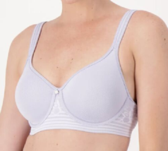 Breezies Floral Stripe Seamless Wirefree T-Shirt Bra - WISTERIA, 34C - £20.22 GBP