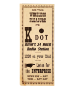 1957 K Dot Reno Radio Station Advertisement Vintage Broadcasting Nevada ... - €17,16 EUR