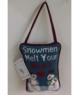 Needlepoint Snowmen Door Hanger - £15.82 GBP