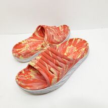 Hoka One One Ora Recovery Mens Size 9 Orange Walking Slide Slip On Sandals - $35.99