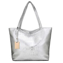 Vintage Women Handbag Alligator Pattern PU Leather Shoulder Shopping Bag Ladies  - £21.33 GBP