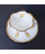 White with Gold Rim Yellow Rose Pattern 6 oz. Tea Cup &amp; Saucer Set - $35.69 CAD
