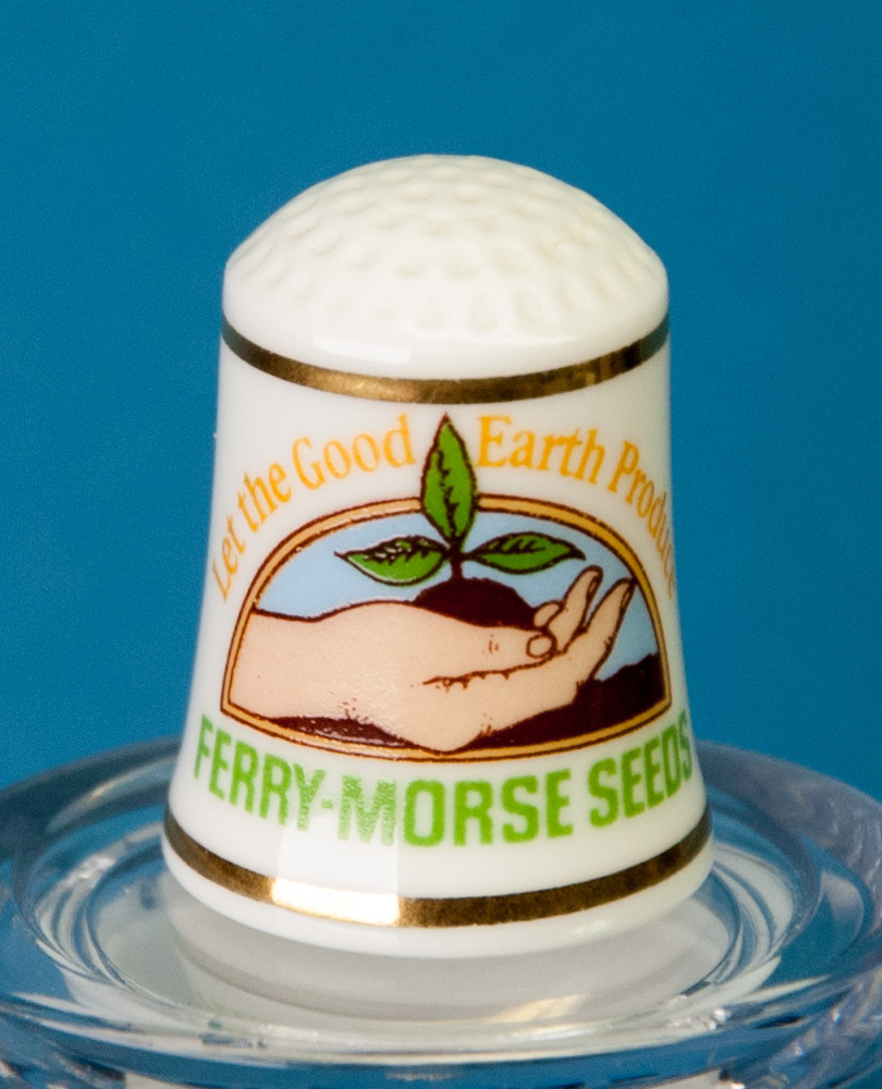 Franklin Mint Country Store Thimble Ferry Morse Seeds Advertising Porcelain Item image 2