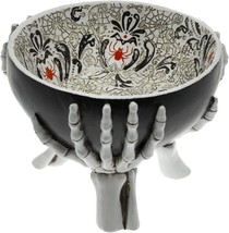 Spiderweb Skeleton Hands Halloween Resin Serving Bowl 8 x 5.75 Resin - $49.49