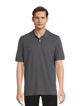 George Men's Pique Polo Shirt Short Sleeve Size LARGE Charcoal Sky NEW - $16.44