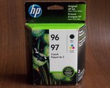 GENUINE 2-PACK HP 96 BLACK &amp; 97 TRI-COLOR INK C9353FN DATE EXP 2020 GUAR... - $39.99
