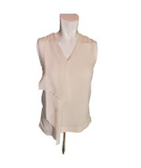 Joseph Matt Silk Hardy Top Blouse Asymmetric Sleeveless cropped Satin Iv... - $28.04